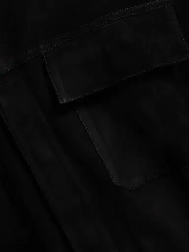 Vince Men's Suede Shirt Jacket - Black | Thumbnail 7 Vince Men's Suede Shirt Jacket - Black | Thumbnail 7