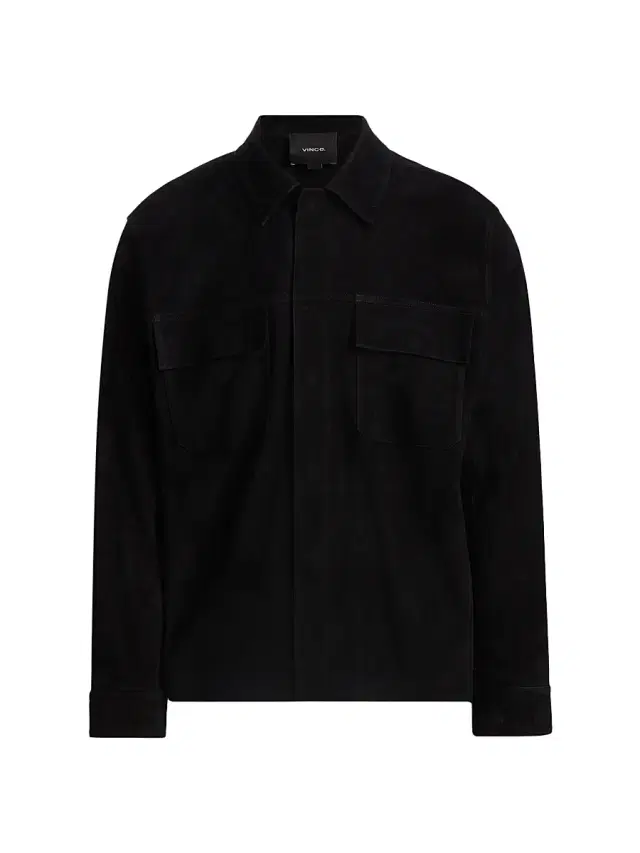 Vince Men's Suede Shirt Jacket - Black