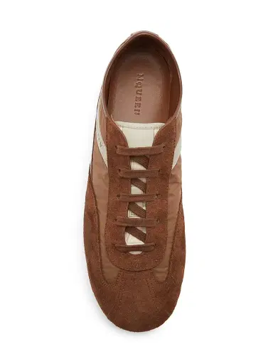 Alexander McQueen Men's Boxe Suede & Nylon Low-Top Sneakers - Brown - Size 13 | Thumbnail 4