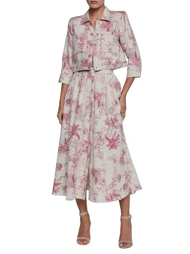 L'Agence Women's Eda Toile Linen Crop Jacket | Thumbnail 2 L'Agence Women's Eda Toile Linen Crop Jacket | Thumbnail 2