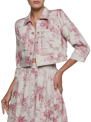 L'Agence Women's Eda Toile Linen Crop Jacket | Thumbnail 3 L'Agence Women's Eda Toile Linen Crop Jacket | Thumbnail 3
