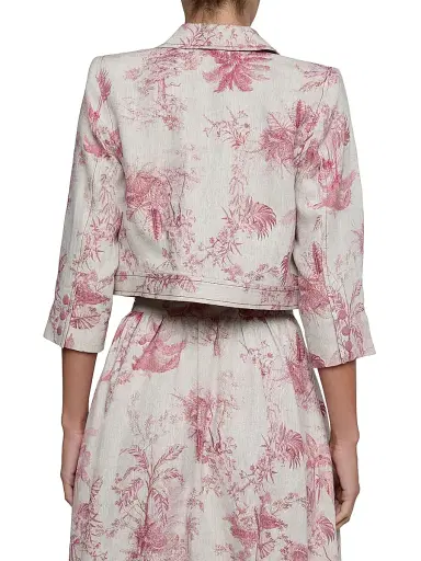 L'Agence Women's Eda Toile Linen Crop Jacket | Thumbnail 5 L'Agence Women's Eda Toile Linen Crop Jacket | Thumbnail 5