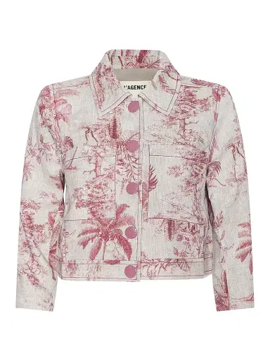 L'Agence Women's Eda Toile Linen Crop Jacket | Thumbnail 1 L'Agence Women's Eda Toile Linen Crop Jacket | Thumbnail 1