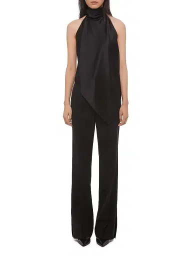 Helmut Lang Women's Silk Charmeuse Tie Scarf Top - Black - Size Large | Thumbnail 2 Helmut Lang Women's Silk Charmeuse Tie Scarf Top - Black - Size Large | Thumbnail 2
