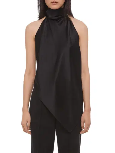 Helmut Lang Women's Silk Charmeuse Tie Scarf Top - Black - Size Large | Thumbnail 3 Helmut Lang Women's Silk Charmeuse Tie Scarf Top - Black - Size Large | Thumbnail 3