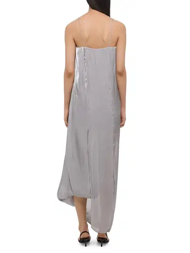 Helmut Lang Women's Fluid Asymmetric Maxi Slipdress - Cloud - Size 8 | Thumbnail 4