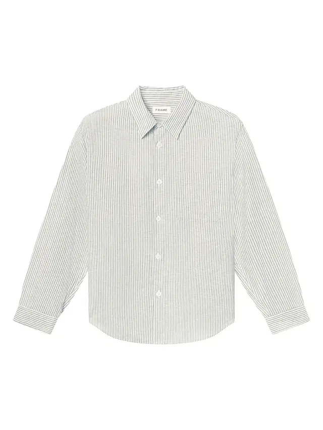 Men's Seersucker Striped Shirt - Khaki Ecru Stripe Men's Seersucker Striped Shirt - Khaki Ecru Stripe