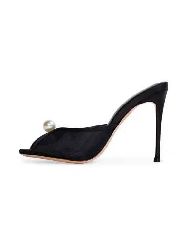 Black Suede Studio Women's Sadie 100MM Satin Sandals - Black Satin - Size 11 | Thumbnail 5 Black Suede Studio Women's Sadie 100MM Satin Sandals - Black Satin - Size 11 | Thumbnail 5