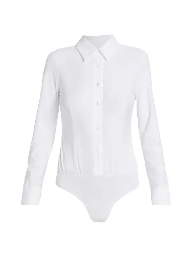 Women's Classic Oxford Shirt Bodysuit - White