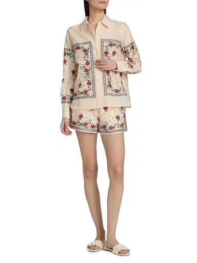 Cami NYC Women's Rafella Printed Cotton-Silk Button-Front Blouse - Heirloom Bandana | Thumbnail 2