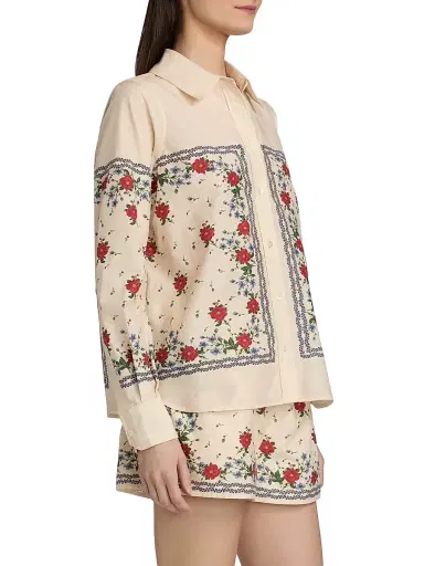 Cami NYC Women's Rafella Printed Cotton-Silk Button-Front Blouse - Heirloom Bandana | Thumbnail 4