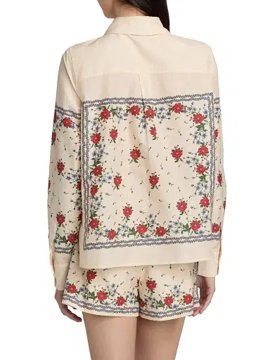 Cami NYC Women's Rafella Printed Cotton-Silk Button-Front Blouse - Heirloom Bandana | Thumbnail 5