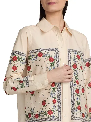 Cami NYC Women's Rafella Printed Cotton-Silk Button-Front Blouse - Heirloom Bandana | Thumbnail 6