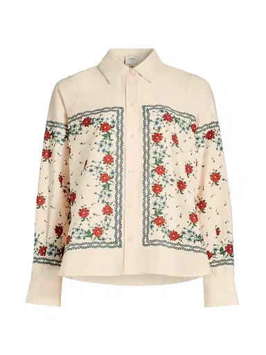 Cami NYC Women's Rafella Printed Cotton-Silk Button-Front Blouse - Heirloom Bandana | Thumbnail 1