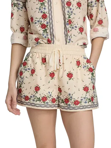 Cami NYC Women's Oslo Floral Cotton-Silk Drawstring Shorts - Heirloom Bandana | Thumbnail 3