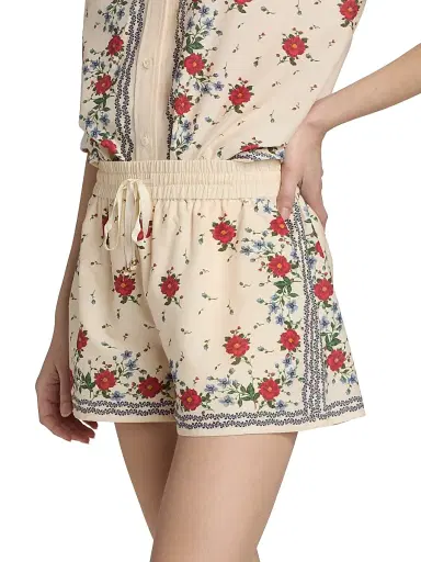 Cami NYC Women's Oslo Floral Cotton-Silk Drawstring Shorts - Heirloom Bandana | Thumbnail 4