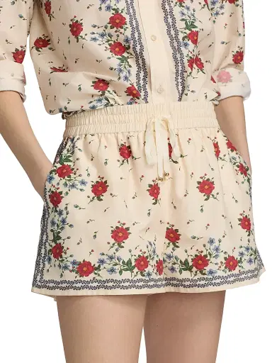 Cami NYC Women's Oslo Floral Cotton-Silk Drawstring Shorts - Heirloom Bandana | Thumbnail 6