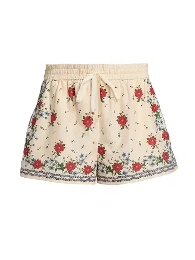 Cami NYC Women's Oslo Floral Cotton-Silk Drawstring Shorts - Heirloom Bandana | Thumbnail 1