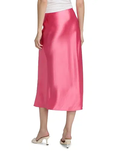 Cami NYC Women's Florina Embroidered Satin Midi-Skirt - Hibiscus - Size XL | Thumbnail 5