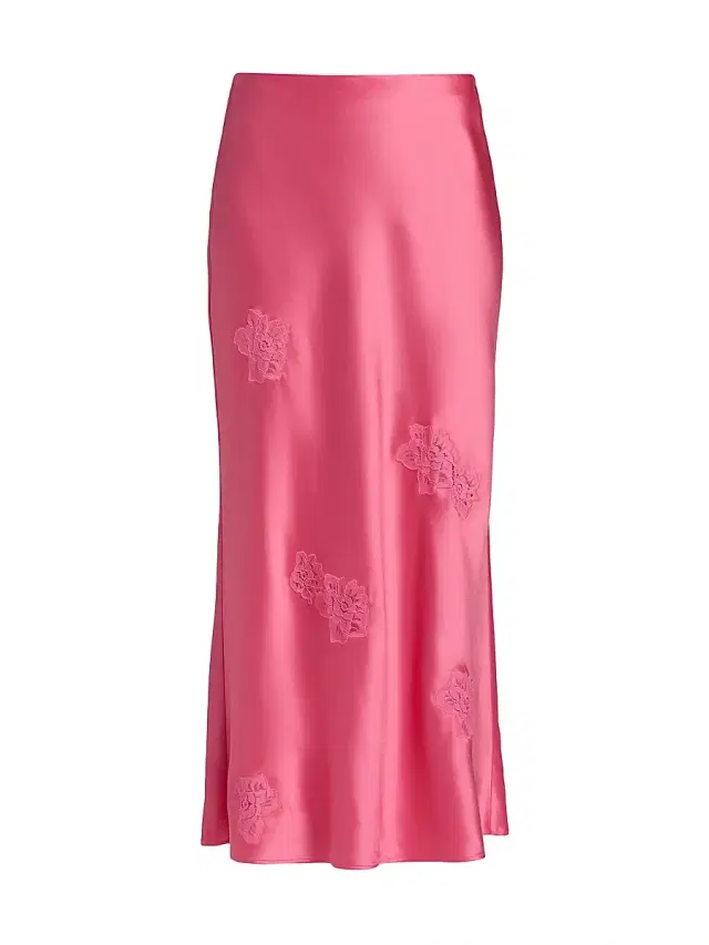 Cami NYC Women's Florina Embroidered Satin Midi-Skirt - Hibiscus
