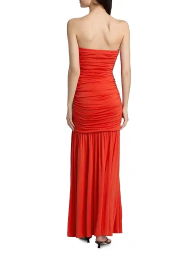 Cami NYC Women's Waverly Strapless Ruched Maxi Dress - Goji - Size Medium | Thumbnail 5