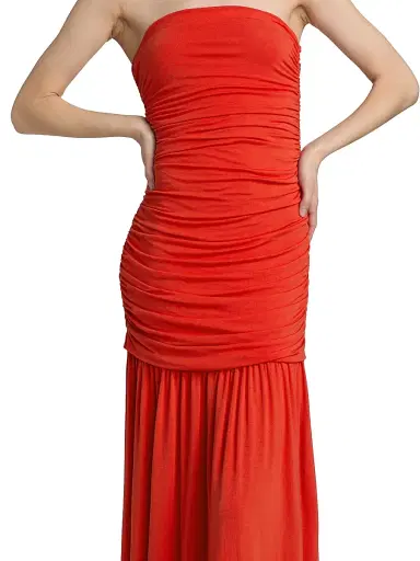 Cami NYC Women's Waverly Strapless Ruched Maxi Dress - Goji - Size Medium | Thumbnail 6