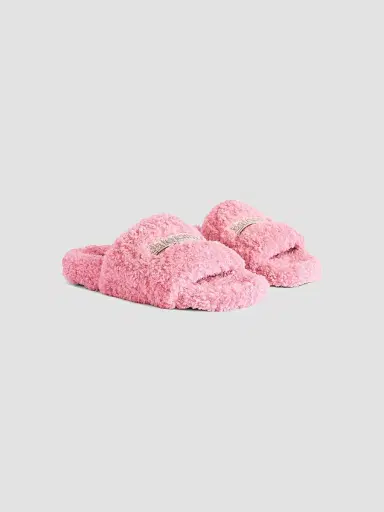 Balenciaga Women's Furry Slide Sandals - Sweet Pink - Size 5 | Thumbnail 2