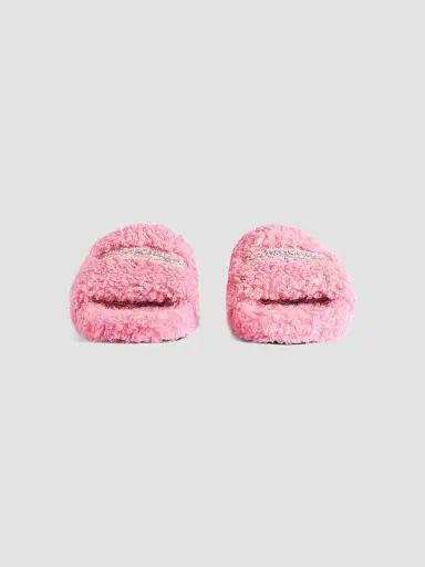 Balenciaga Women's Furry Slide Sandals - Sweet Pink - Size 5 | Thumbnail 3