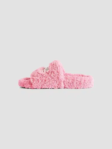 Balenciaga Women's Furry Slide Sandals - Sweet Pink - Size 5 | Thumbnail 4