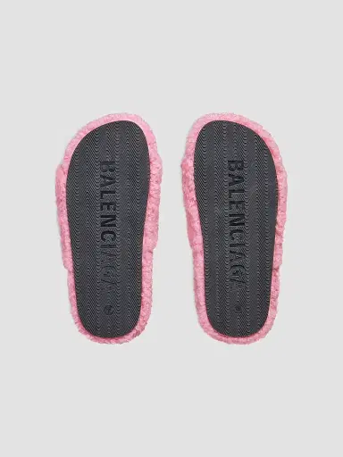 Balenciaga Women's Furry Slide Sandals - Sweet Pink - Size 5 | Thumbnail 7