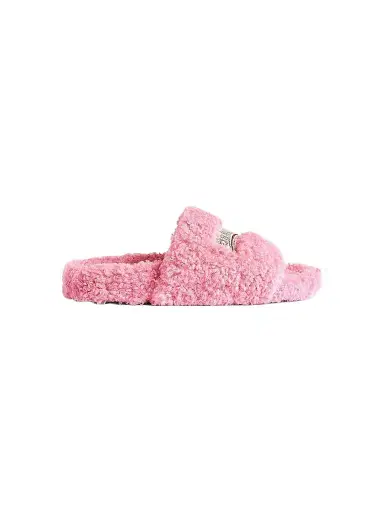 Balenciaga Women's Furry Slide Sandals - Sweet Pink - Size 5 | Thumbnail 1