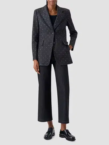 Akris punto Women's Polka Dot Denim Blazer | Thumbnail 2