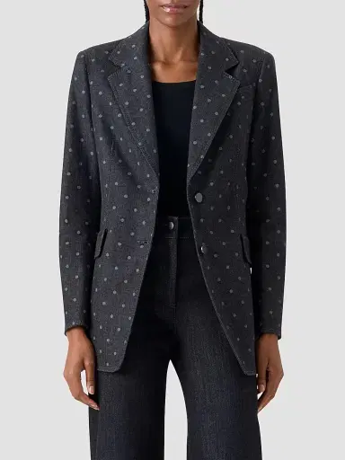 Akris punto Women's Polka Dot Denim Blazer | Thumbnail 4