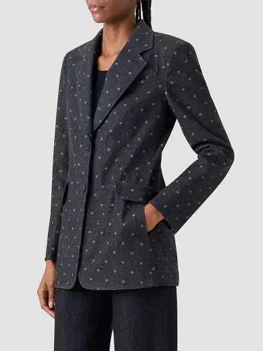 Akris punto Women's Polka Dot Denim Blazer | Thumbnail 6