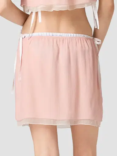 Miu Miu Women's Chiffon Mini Skirt - Pink - Size 0 | Thumbnail 4 Miu Miu Women's Chiffon Mini Skirt - Pink - Size 0 | Thumbnail 4
