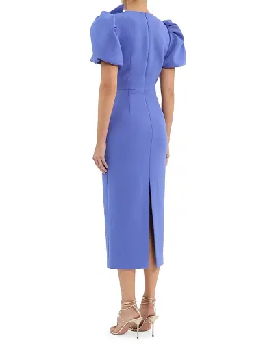 Rebecca Vallance Women's Violetta Bow Midi-Dress - Periwinkle Blue - Size 2 | Thumbnail 4