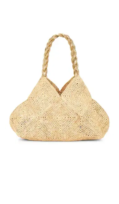 florabella Foggia Crochet Raffia And Leather Tote Bag | Thumbnail 1