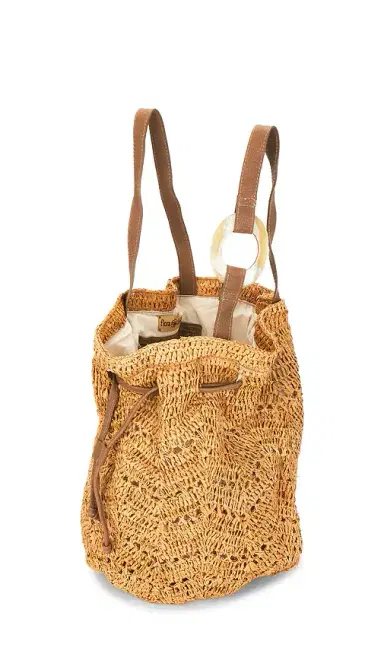 florabella Antilles Crochet Raffia And Leather Tote Bag | Thumbnail 4