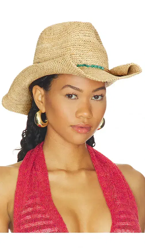 florabella Tanya Crochet Raffia Cowboy Hat