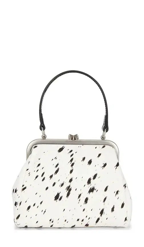 Markgong Small Cowhide Leather Metal Clasp Bag