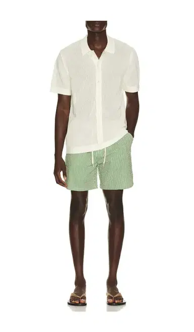 Les Deux Stripe Seersucker Swim Shorts | Thumbnail 3