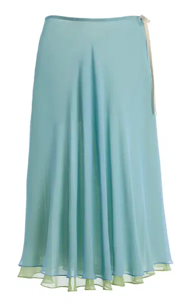 Tae Park Flowy Ruffled Chiffon Midi Skirt | Thumbnail 3