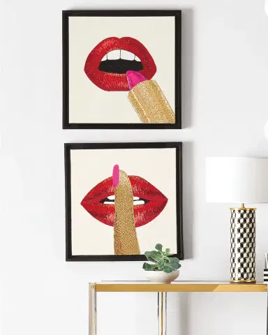 Jonathan Adler Lipstick Beaded Wall Art | Thumbnail 2