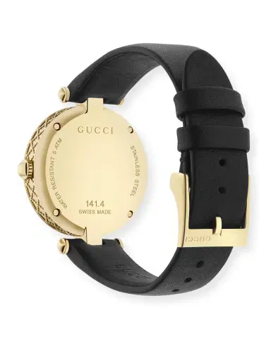 Gucci 32mm Diamantissima Watch w/ Leather Strap, Black/Golden | Thumbnail 2 Gucci 32mm Diamantissima Watch w/ Leather Strap, Black/Golden | Thumbnail 2