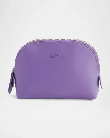 ROYCE New York Monogrammed Compact Leather Cosmetic Bag | Thumbnail 5