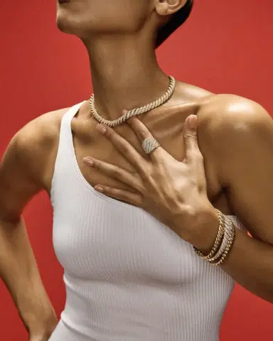 David Yurman Sculpted Cable Bracelet in 18K Gold/8.5mm | Thumbnail 2