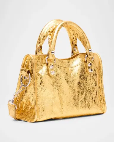 Balenciaga Le City Mini Metallic Leather Top-Handle Bag | Thumbnail 2 Balenciaga Le City Mini Metallic Leather Top-Handle Bag | Thumbnail 2