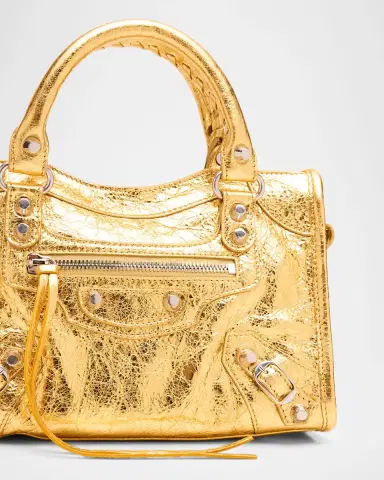 Balenciaga Le City Mini Metallic Leather Top-Handle Bag | Thumbnail 5 Balenciaga Le City Mini Metallic Leather Top-Handle Bag | Thumbnail 5