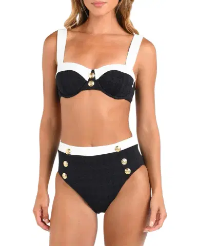 L'AGENCE Alexandria Colorblock Chic Bikini Top | Thumbnail 1