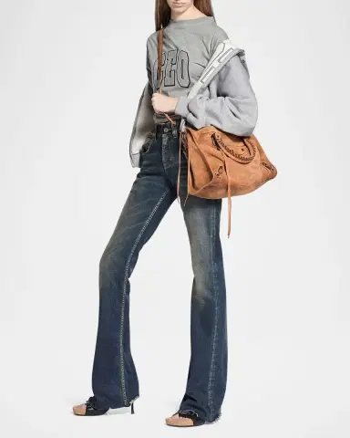 Balenciaga Le City Suede Medium Tote Bag | Thumbnail 4 Balenciaga Le City Suede Medium Tote Bag | Thumbnail 4